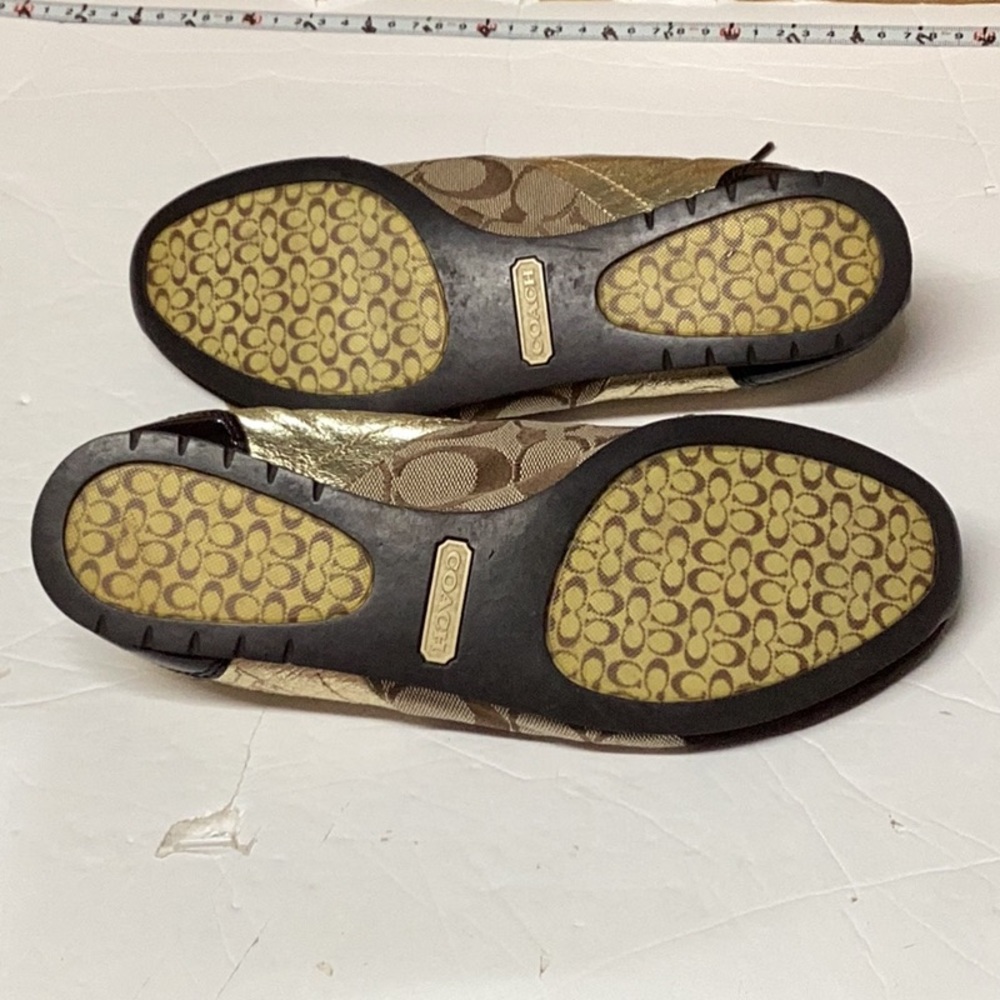COACH Brown & Gold Monogram Sneakers Shoes Low Top Designer - Picture 11 of 11